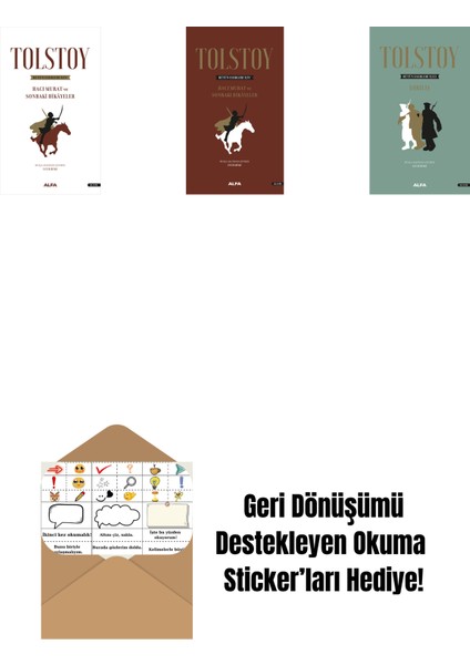 Tolstoy Bütün Eserleri 14 + Tolstoy Bütün Eserleri 14 (Ciltli) + Tolstoy Bütün Eserleri 13 (Ciltli) + Okuma Sticker'ları