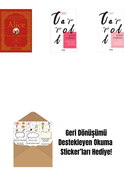 Alice (Ciltli) + Bulmacalar Diyarına Yolculuk + Alice Harikalar Diyarında + Okuma Sticker'ları