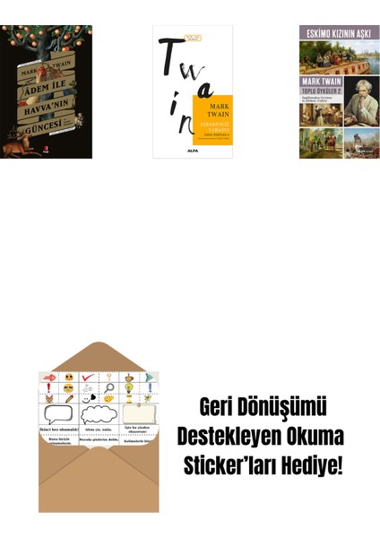 Adem ile Havva’nın Güncesi + Esrarengiz Yabancı + Eskimo Kızının Aşkı + Okuma Sticker'ları