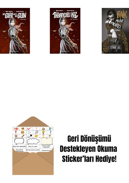 The Girl With The Gun + Tabancalı Kız (Ciltli) + Fink (Ciltli) + Okuma Sticker'ları