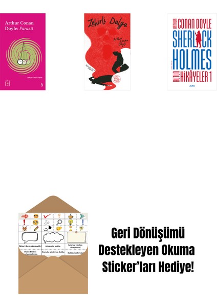 Everest Açıkhava 37 - Parazit + Zehirli Dalga + Sherlock Holmes - Bütün Hikayeler 1 (Ciltli) + Okuma Sticker'ları