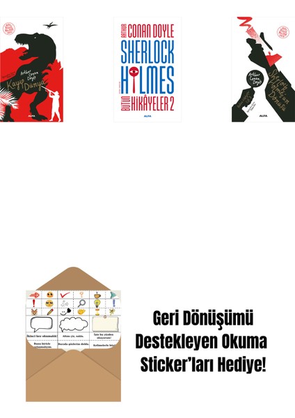 Kayıp Dünya + Sherlock Holmes - Bütün Hikayeler 2 (Ciltli) + Sherlock Holmes'un Dönüşü + Okuma Sticker'ları