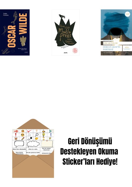 Oscar Wilde - Toplu Öyküler + Mutlu Prens + Dorian Gray'in Portresi + Okuma Sticker'ları