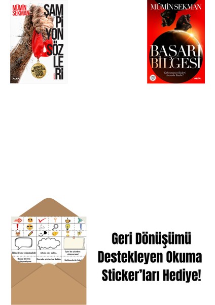 Şampiyon Sözleri + Başarı Bilgesi + Okuma Sticker'ları