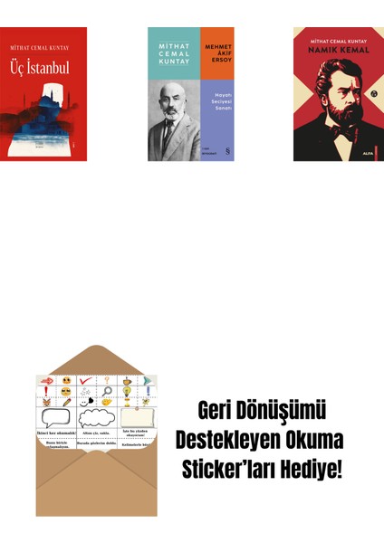 Üç Istanbul (Ciltli) + Mehmet Âkif Ersoy - Hayatı Seciyesi Sanatı + Namık Kemal (Ciltli) + Okuma Sticker'ları