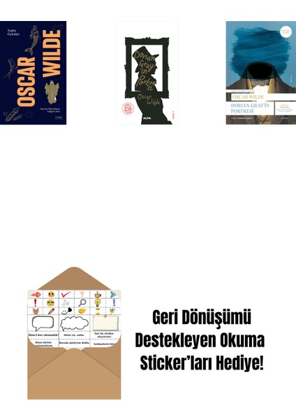 Oscar Wilde - Toplu Öyküler (Ciltli) + Dorian Gray'in Portresi + Dorian Gray'in Portresi + Okuma Sticker'ları