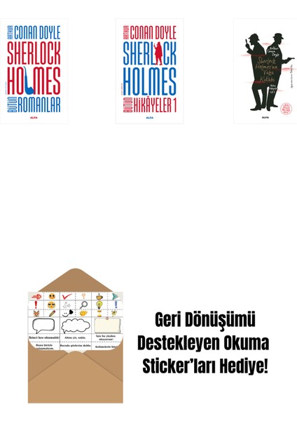 Sherlock Holmes - Bütün Romanlar (Ciltli) + Sherlock Holmes - Bütün Hikayeler 1 (Ciltli) + Sherlock Holmes’un Vaka Kitabı + Okuma Sticker'ları