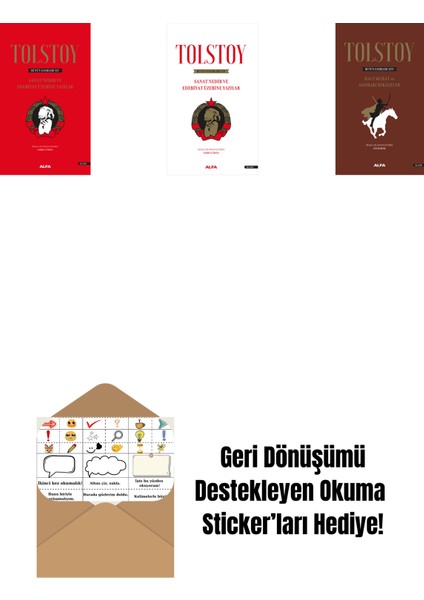 Tolstoy Bütün Eserleri 15 (Ciltli) + Tolstoy Bütün Eserleri 15 + Tolstoy Bütün Eserleri 14 (Ciltli) + Okuma Sticker'ları