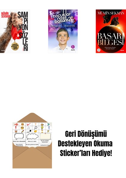 Şampiyon Sözleri + Çocuklar Nasıl Başarır 2 + Başarı Bilgesi + Okuma Sticker'ları