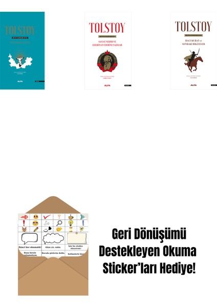 Tolstoy Bütün Eserleri 18 (Ciltli) + Tolstoy Bütün Eserleri 15 + Tolstoy Bütün Eserleri 14 + Okuma Sticker'ları