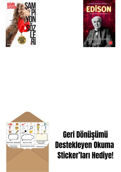 Şampiyon Sözleri + Edison + Okuma Sticker'ları