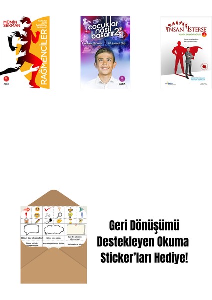 Rağmenciler - Akacak Azim Damarda Durmaz! + Çocuklar Nasıl Başarır 2 + Insan Isterse - Azmin Zaferi Öyküleri 5 + Okuma Sticker'ları