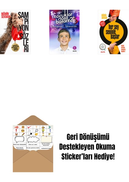 Şampiyon Sözleri + Çocuklar Nasıl Başarır 2 + Her Şey Seninle Başlar + Okuma Sticker'ları