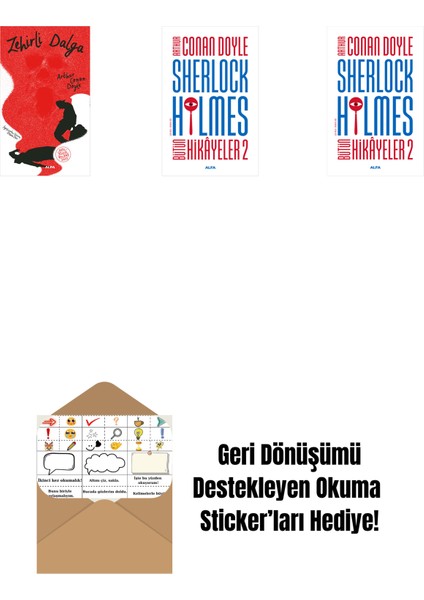 Zehirli Dalga + Sherlock Holmes - Bütün Hikayeler 2 + Sherlock Holmes - Bütün Hikayeler 2 (Ciltli) + Okuma Sticker'ları