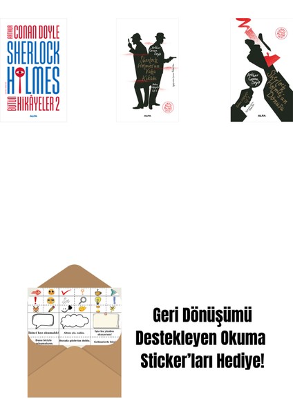 Sherlock Holmes - Bütün Hikayeler 2 + Sherlock Holmes’un Vaka Kitabı + Sherlock Holmes'un Dönüşü + Okuma Sticker'ları