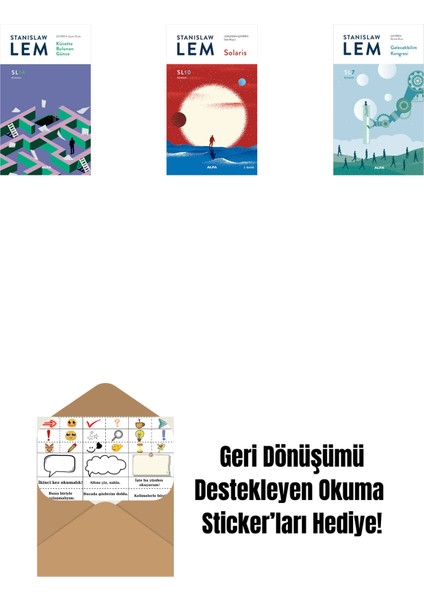 Küvette Bulunan Günce (SL14) + Solaris (SL10) + Gelecekbilim Kongresi (Sl7) + Okuma Sticker'ları