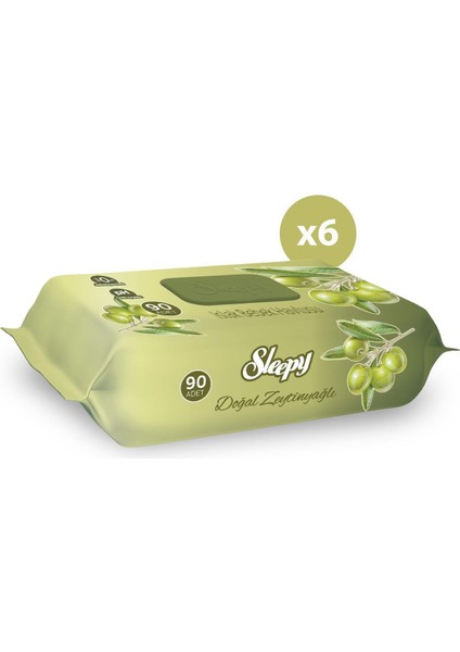 Sleepy Zeytinyağlı Islak Havlu 6X90 Lı 6 Paket 540 Yaprak