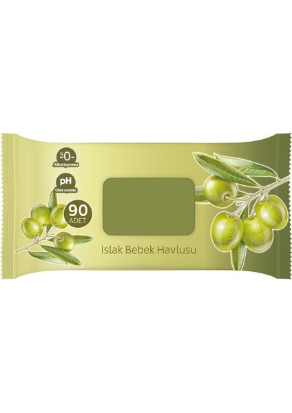 Sleepy Zeytinyağlı Islak Havlu 6X90 Lı 6 Paket 540 Yaprak