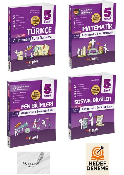 Gizli 5.sınıf Alıştrmalı Türkçe Matematik Fen Bilimleri Sosyal Soru Bankası Hedef Deneme