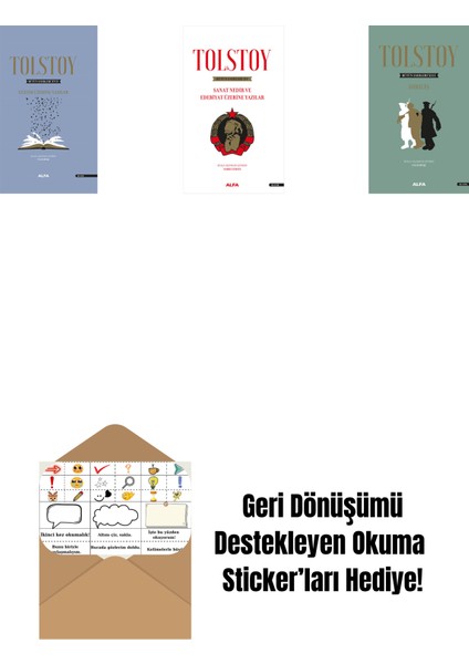 Tolstoy Bütün Eserleri 17 (Ciltli) + Tolstoy Bütün Eserleri 15 + Tolstoy Bütün Eserleri 13 (Ciltli) + Okuma Sticker'ları