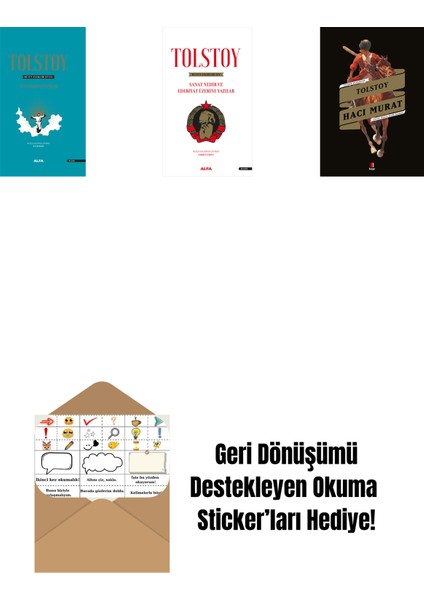 Tolstoy Bütün Eserleri 18 (Ciltli) + Tolstoy Bütün Eserleri 15 + Hacı Murat + Okuma Sticker'ları