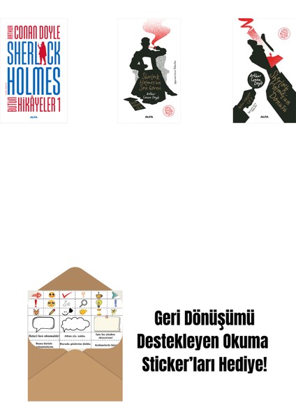 Sherlock Holmes - Bütün Hikayeler 1 (Ciltli) + Sherlock Holmes'un Son Görevi + Sherlock Holmes'un Dönüşü + Okuma Sticker'ları