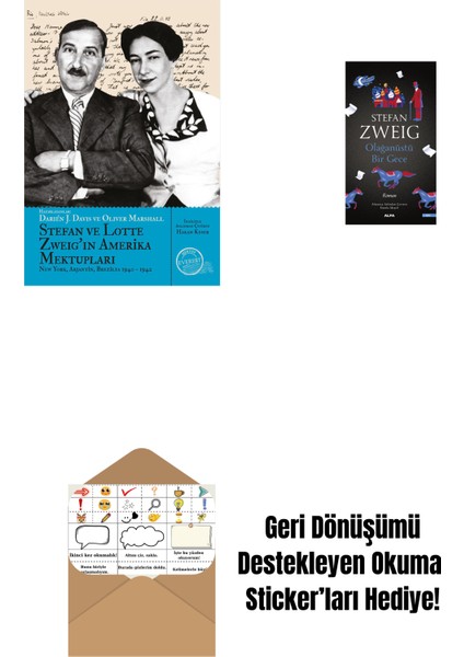 Stefan ve Lotte Zweig’ın Amerika Mektupları + Olağanüstü Bir Gece + Okuma Sticker'ları