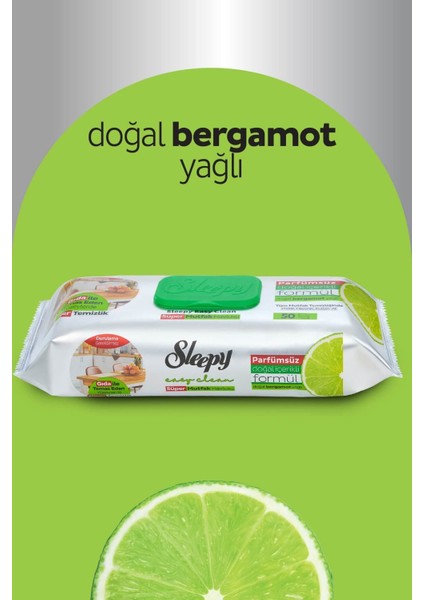 Sleepy Easy Clean Süper Yüzey Temizlik Mutfak Havlusu&mendili Bergamot Yağlı 4X50 (200 Yaprak) modelleri