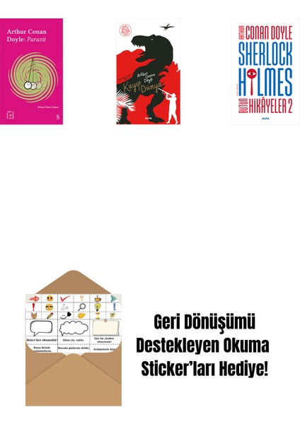 Everest Açıkhava 37 - Parazit + Kayıp Dünya + Sherlock Holmes - Bütün Hikayeler 2 (Ciltli) + Okuma Sticker'ları
