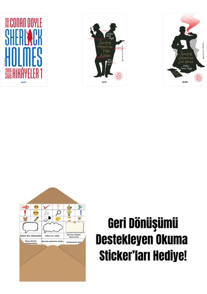 Sherlock Holmes - Bütün Hikayeler 1 (Ciltli) + Sherlock Holmes’un Vaka Kitabı + Sherlock Holmes'un Son Görevi + Okuma Sticker'ları