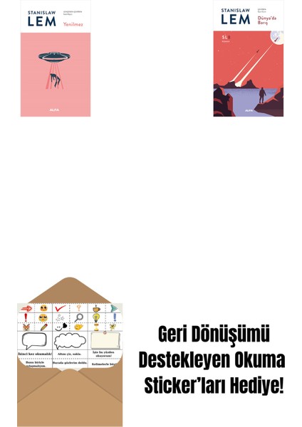 Yenilmez + Dünya’da Barış (Sl8) + Okuma Sticker'ları