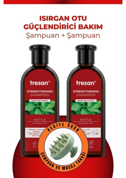 Tresan Isırgan Otu Bakım Şampuanı Normal ve Kuru Saçlar Için 300 ml x 2 Adet - Pycos Duş Tarağı Hediyeli