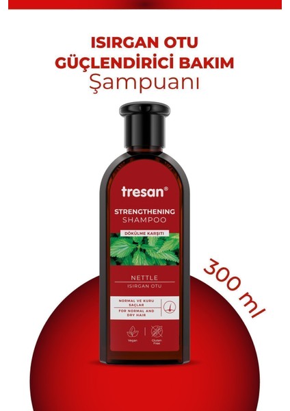 Tresan Isırgan Otu Bakım Şampuanı Normal ve Kuru Saçlar Için 300 ml x 2 Adet - Pycos Duş Tarağı Hediyeli modelleri