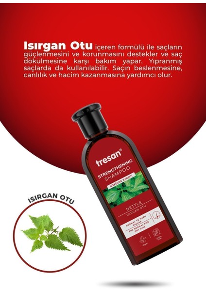 Tresan Isırgan Otu Bakım Şampuanı Normal ve Kuru Saçlar Için 300 ml x 2 Adet - Pycos Duş Tarağı Hediyeli indirimleri