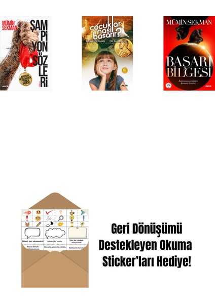 Şampiyon Sözleri + Çocuklar Nasıl Başarır? + Başarı Bilgesi + Okuma Sticker'ları