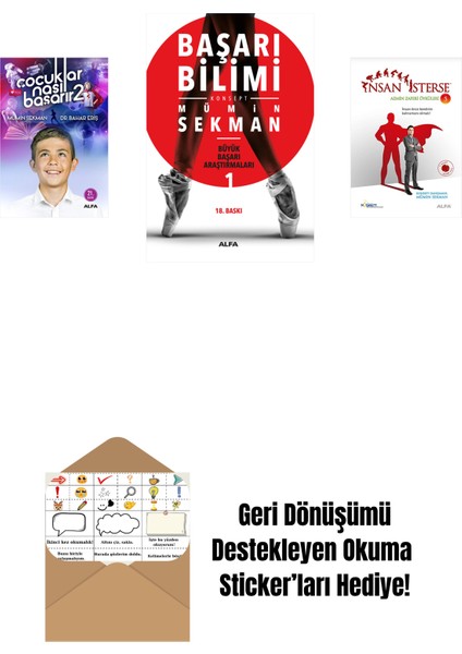 Çocuklar Nasıl Başarır 2 + Başarı Bilimi + Insan Isterse - Azmin Zaferi Öyküleri 5 + Okuma Sticker'ları