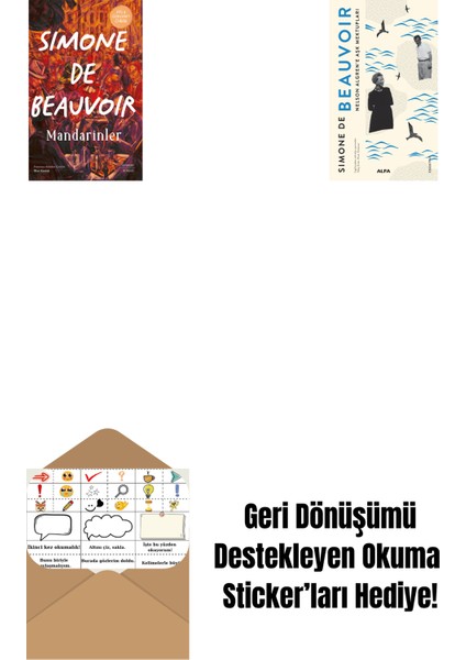 Mandarinler (Ciltli) + Nelson Algren'e Aşk Mektupları + Okuma Sticker'ları