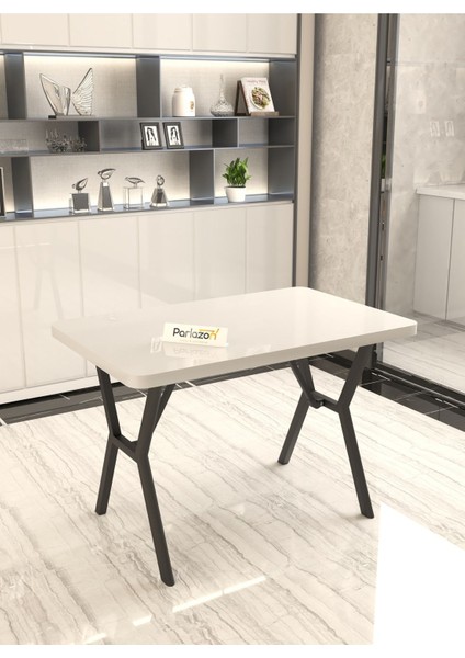 Aras 70X110CM Beyaz Mutfak Masası, Mutfak Masası Takımı, Yemek Masası, 4 Gri Sandalye