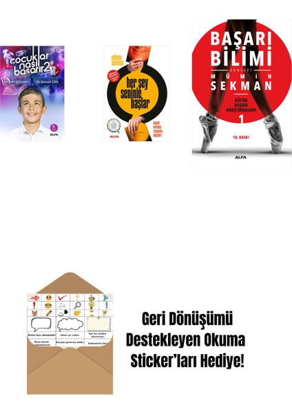 Çocuklar Nasıl Başarır 2 + Her Şey Seninle Başlar + Başarı Bilimi + Okuma Sticker'ları