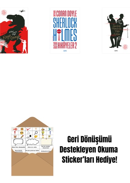 Kayıp Dünya + Sherlock Holmes - Bütün Hikayeler 2 (Ciltli) + Sherlock Holmes’un Vaka Kitabı + Okuma Sticker'ları
