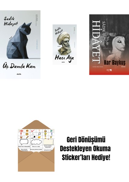 Üç Damla Kan + Hacı Ağa + Kör Baykuş + Okuma Sticker'ları