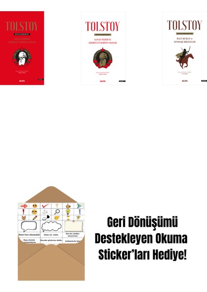 Tolstoy Bütün Eserleri 15 (Ciltli) + Tolstoy Bütün Eserleri 15 + Tolstoy Bütün Eserleri 14 + Okuma Sticker'ları