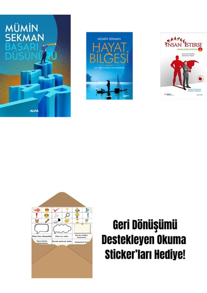 Başarı Düşünürü + Hayat Bilgesi 2 + Insan Isterse - Azmin Zaferi Öyküleri 5 + Okuma Sticker'ları