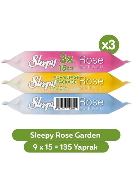 Sleepy Rose Garden Seyahat Cep Mendili 9X15