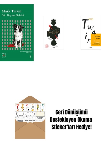 Everest Açıkhava 41 - Dört Hayvan Öyküsü + Prens ve Dilenci + Esrarengiz Yabancı + Okuma Sticker'ları