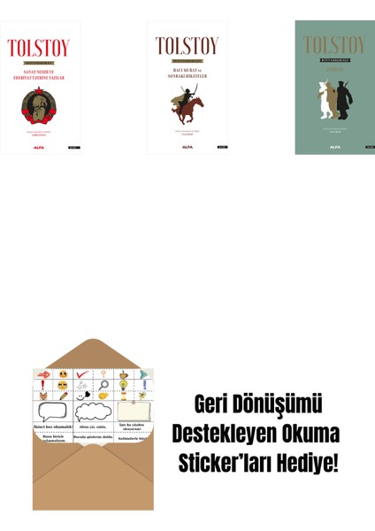 Tolstoy Bütün Eserleri 15 + Tolstoy Bütün Eserleri 14 + Tolstoy Bütün Eserleri 13 (Ciltli) + Okuma Sticker'ları