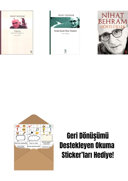 Tekzip + Kında Duran Onur Paslanır + Dörtlükler + Okuma Sticker'ları