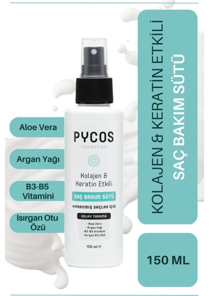 Sac Bakım Sütü , Keratin-Kolojen-Argan-Biotin-Aloevera Içerikli 150 ml 2 Adet fiyatları