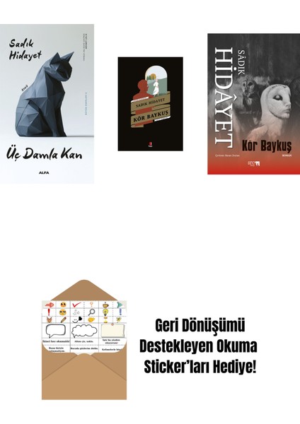 Üç Damla Kan + Kör Baykuş + Kör Baykuş + Okuma Sticker'ları