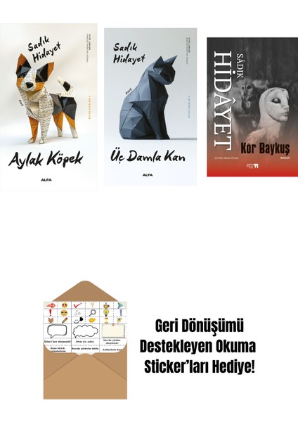 Aylak Köpek + Üç Damla Kan + Kör Baykuş + Okuma Sticker'ları
